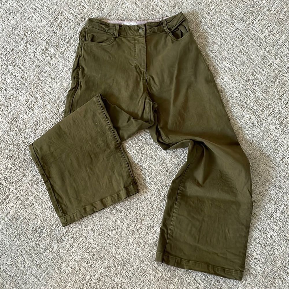 Bridge & Burn wide-leg green pants